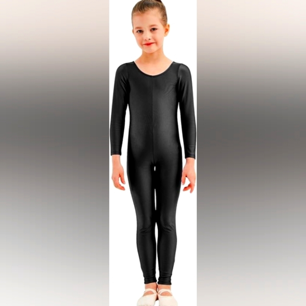 Girls & Boys Mate Lycra Elegant Matte Lycra  Black Jumpsuit. NEW NEVER WORN
